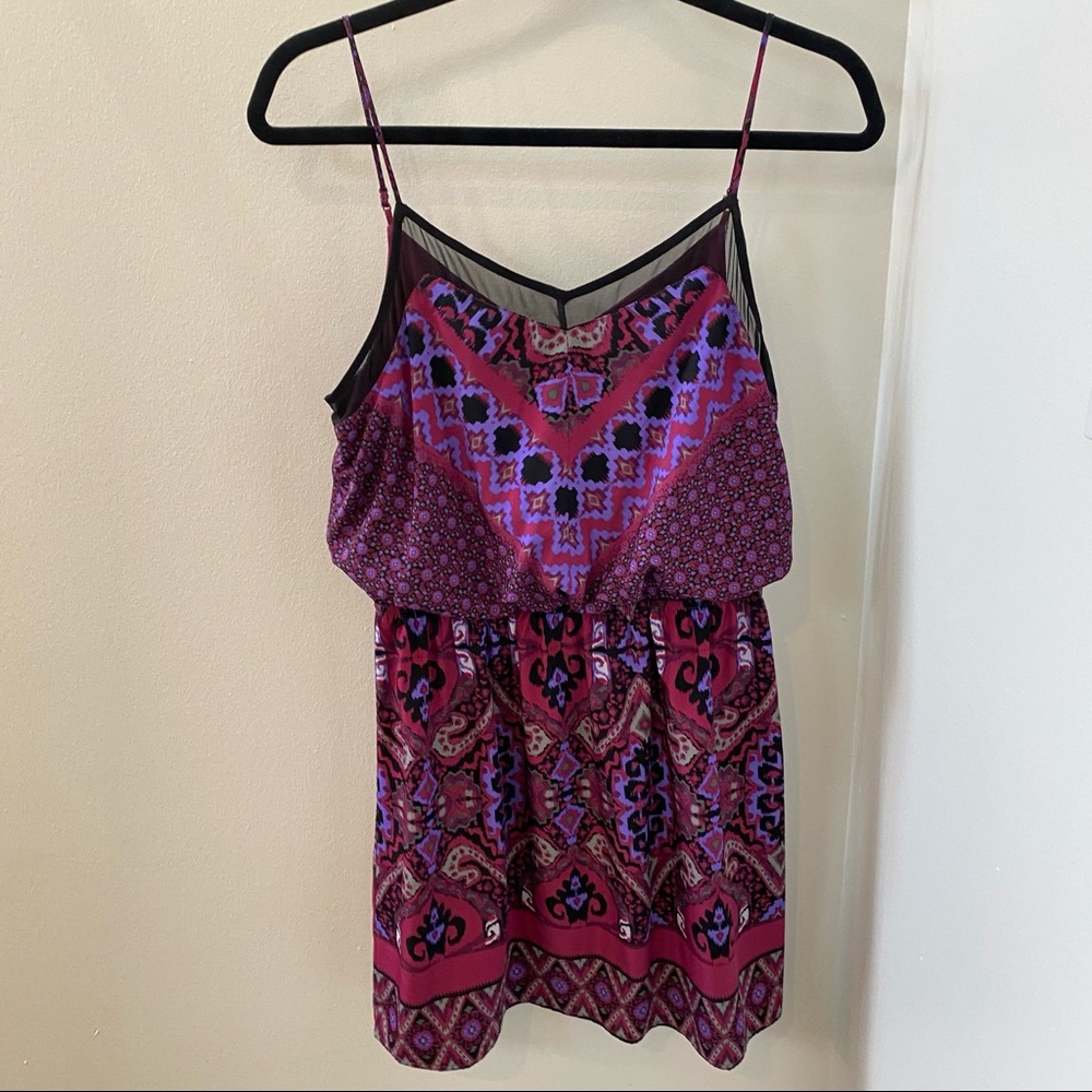 Paisley silky mini dress